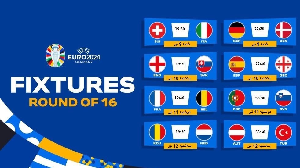 برنامه امشب بازی‌های یورو 2024+ جدول 3