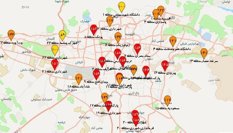 کیفیت هوای تهران , شهر تهران , 