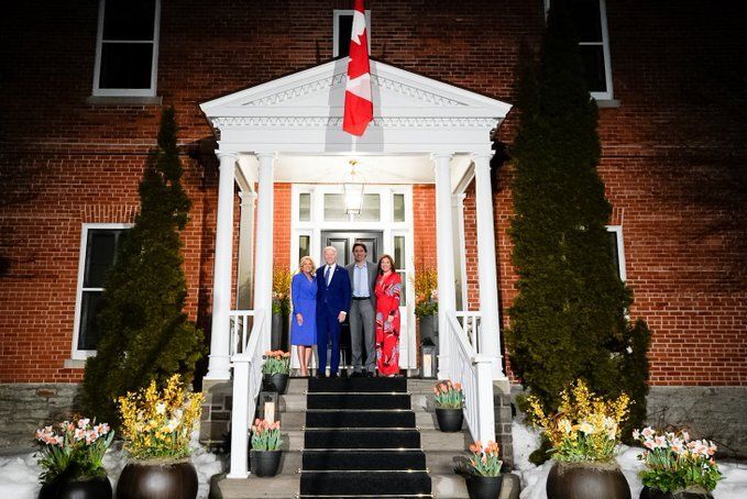 جو بایدن در خانه نخست وزیر کانادا (عکس)