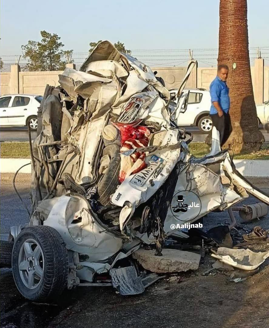 وضعیت هولناک خودرو ایرانی بعد از تصادف / حتی مدل ماشین را نمی توانید تشخیص دهید
