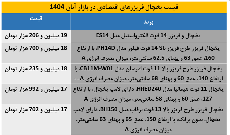 یخچال فریزر اقتصادی