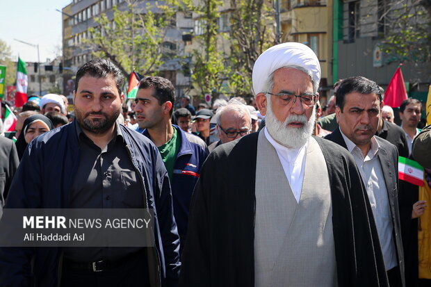 حجت الاسلام محمد جعفر منتظری در راهپیمایی روز قدس