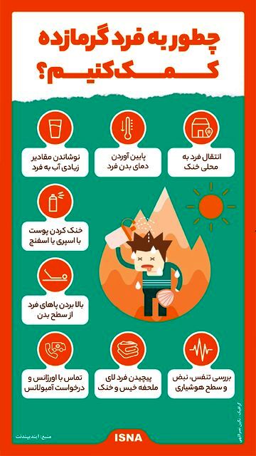 اینفوگرافیک / چطور به فرد گرمازده کمک کنیم؟