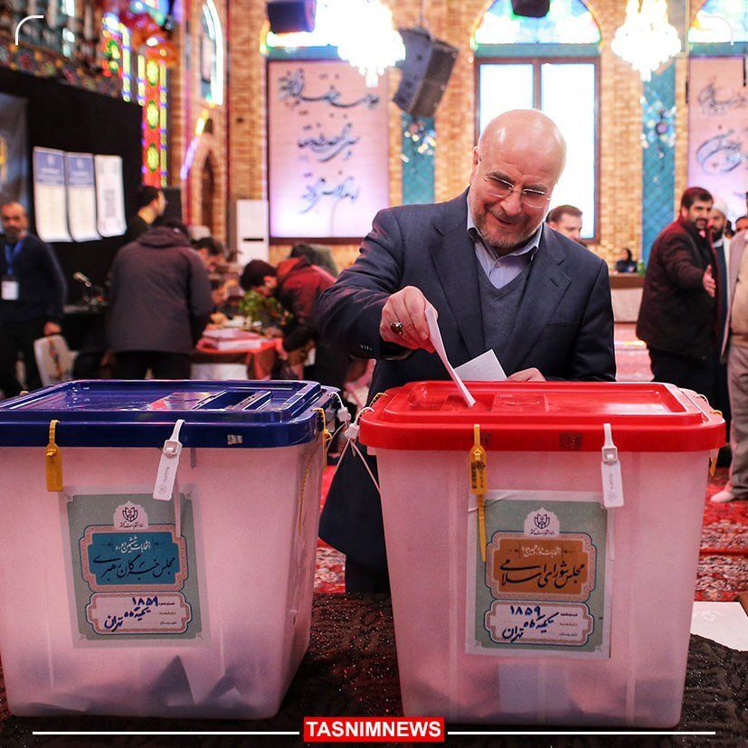 محمدباقر قالیباف رأی خود را به صندوق انداخت +عکس