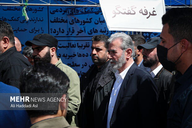زیاد نخاله دبیر کل جنبش جهاد اسلامی فلسطین در راهپیمایی روز قدس