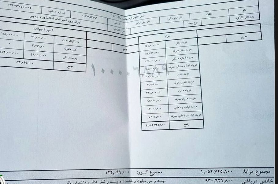 واکنش مالک شریعتی به انتشار فیش حقوقی‌اش