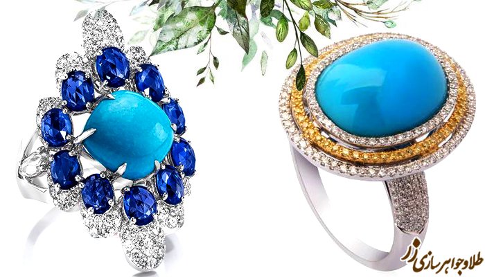 خرید انگشتر طلا فیروزه زنانه با قیمت