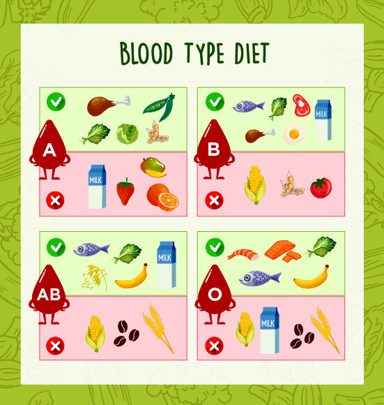بهترین رژیم غذایی برای گروه های خونی مختلف 2
