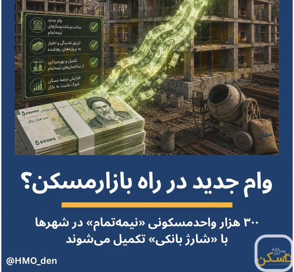 ساختمان‌های نیمه‌تمام مسکونی در شهرها با وام ویژه «تکمیل» منجمدزدایی می‌شوند