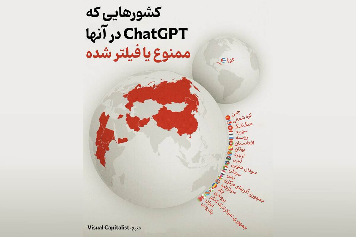 ChatGPT در کدام کشورها ممنوع یا فیلتر شده‌است؟
