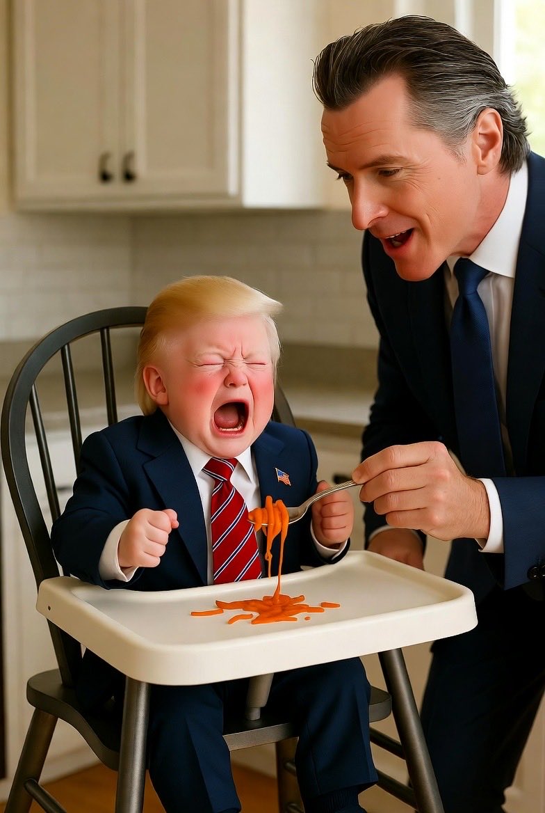 فرماندار کالیفرنیا با انتشار تصاویر تحقیرآمیز، ترامپ را به تمسخر گرفت 3