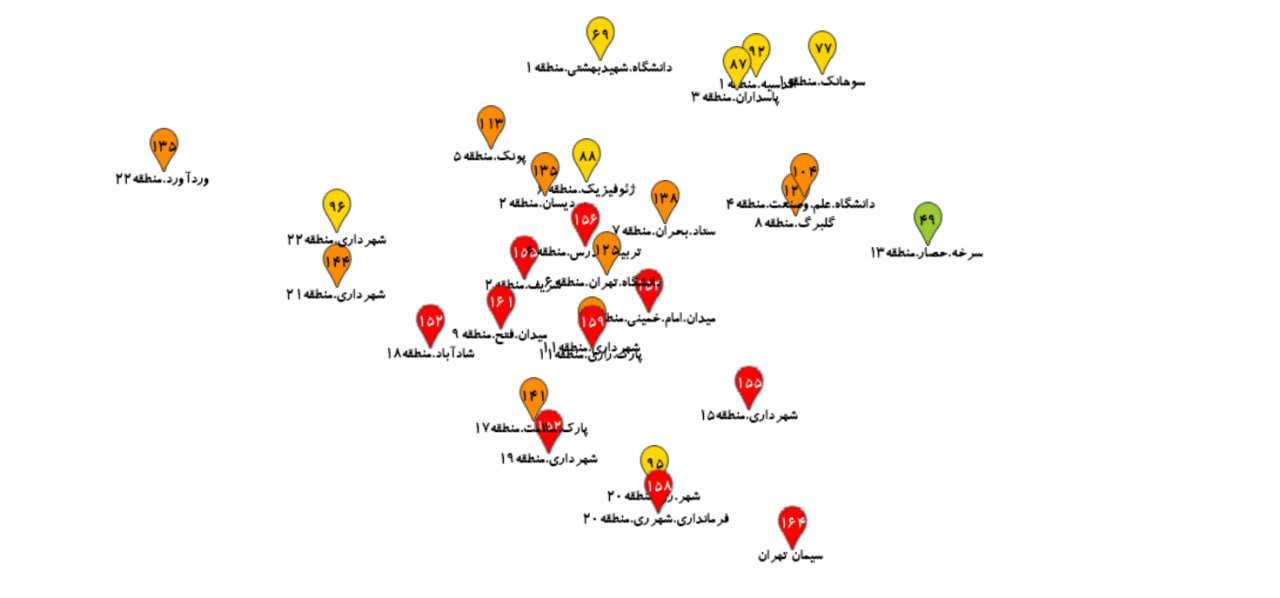 9 منطقه تهران در «وضعیت قرمز» 2