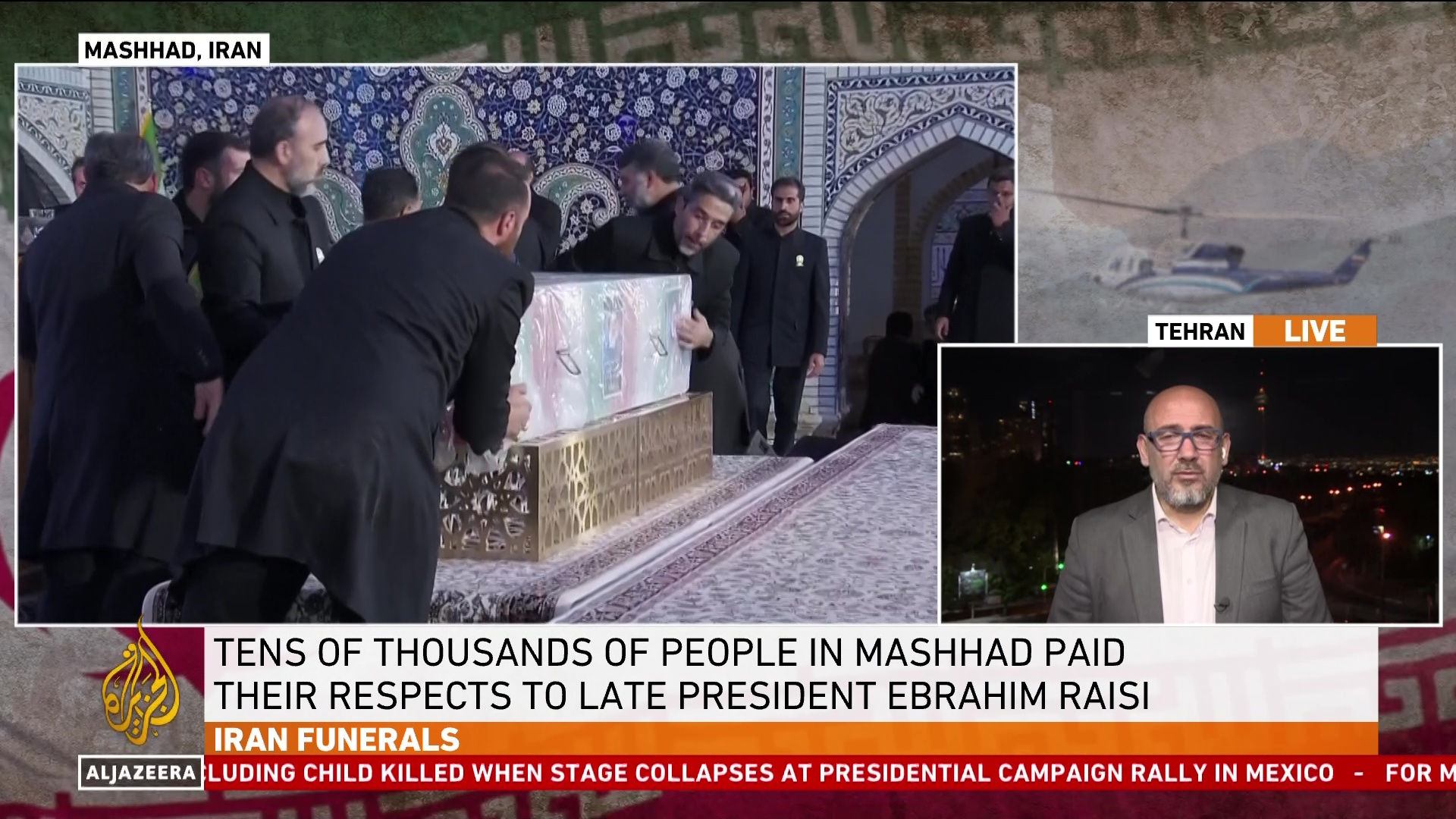 انعکاس مراسم خاکسپاری رئیس‌جمهور در شبکه الجزیره + عکس 3