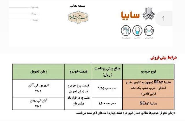پیش‌فروش سایپا آغاز شد 2