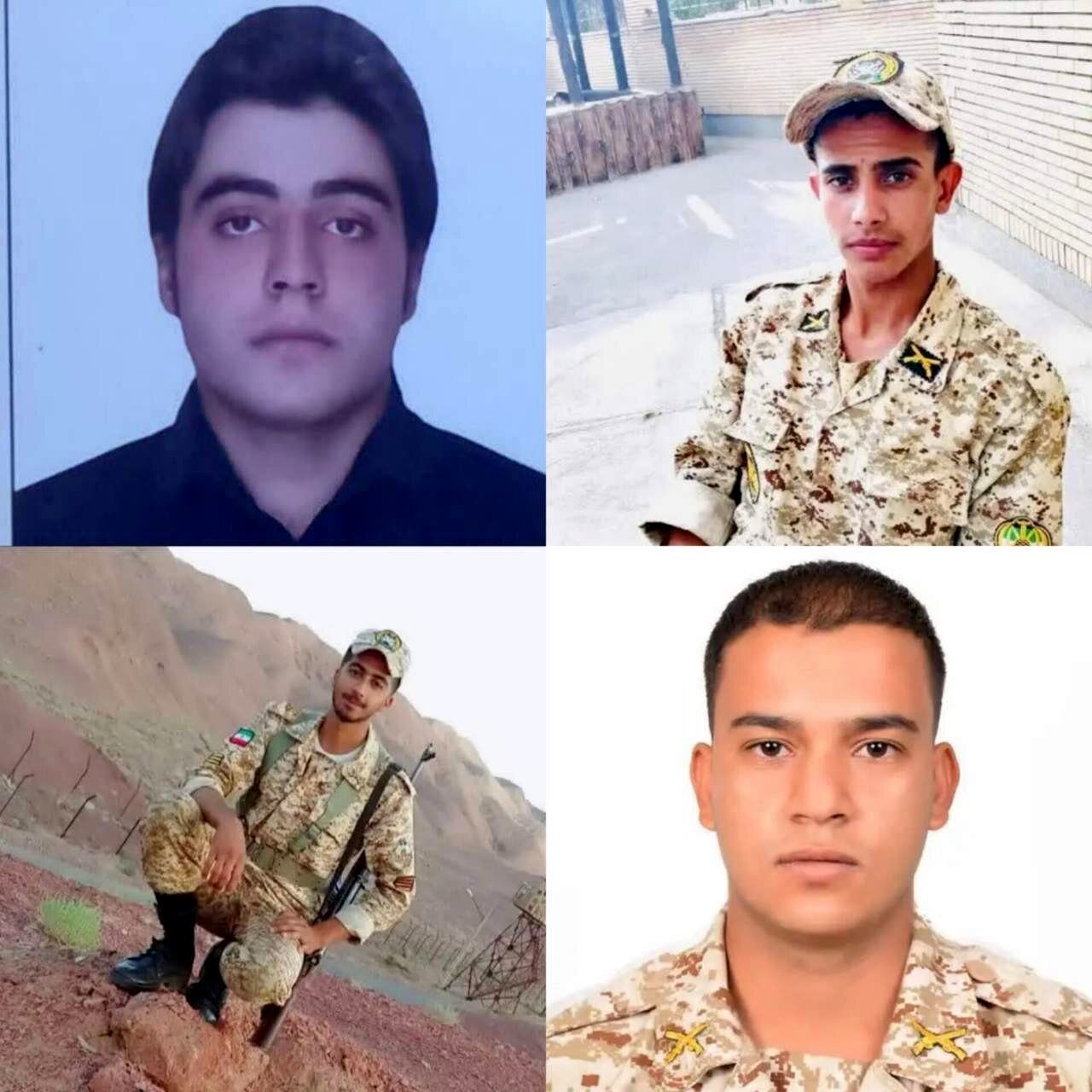 تصویر ۴ تن از سربازان کرمانی کشته‌شده در پادگان باغین کرمان
