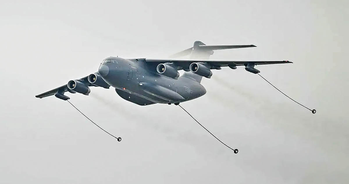 A Y-20 transport aircraft_ the type used to send arms to Cambodia_ at an air show in Zhuhai_ China_ last year. copy
