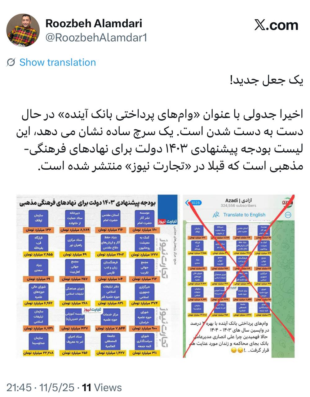 لیست وام‌های بانک آینده یا بودجه پیشنهادی 1403؟ + عکس 2