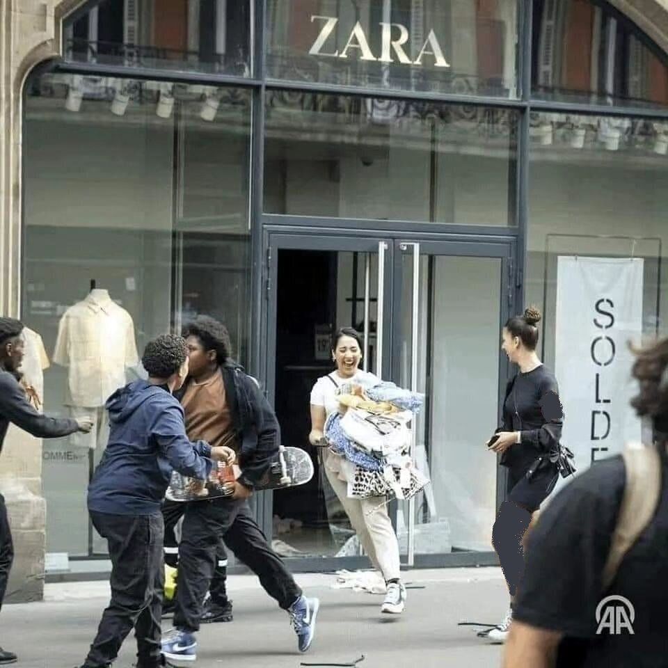 ذوق‌زدگی شهروند فرانسوی از سرقت فروشگاه زارا/عکس