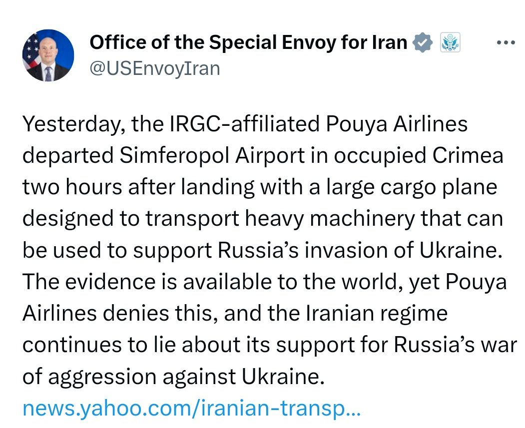 ادعای تازه جانشین رابرت مالی علیه ایران درباره جنگ اوکراین 2