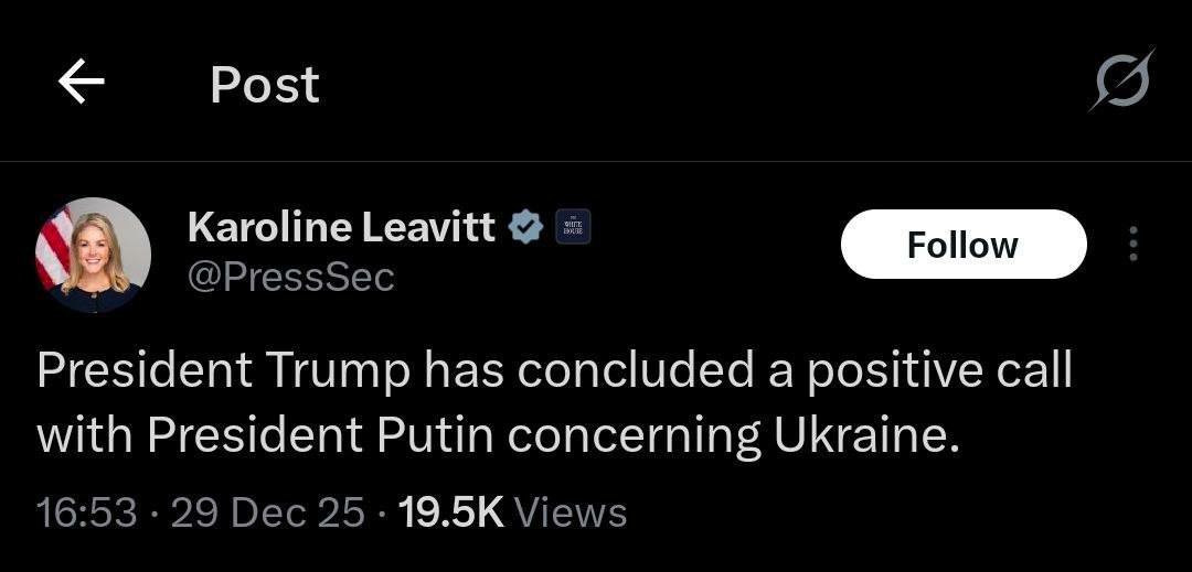 توئیت جدید کاخ سفید درباره تماس تلفنی ترامپ و پوتین + عکس 2