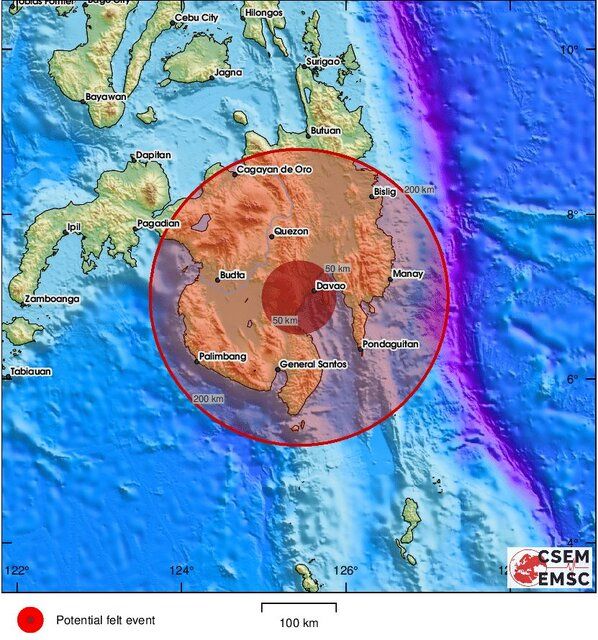 وقوع زلزله ۶.۲ ریشتری در فیلیپین