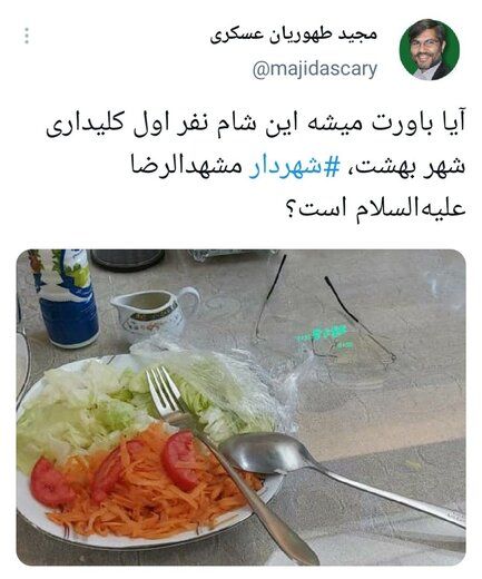 توییت پرحاشیه عضو شورای شهر مشهد درباره شهردار!