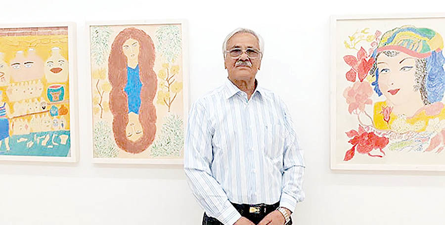 نمایشگاه نقاشی‌های کشتی‌گیر پیشکسوت در گالری دلگشا