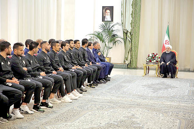 دیدار روحانی با اعضای تیم ملی فوتبال 
