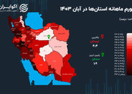 تورمی‌ترین استان ایران در آبان 1403