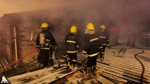 آتش سوزی در پایگاه هوایی ناصریه عراق