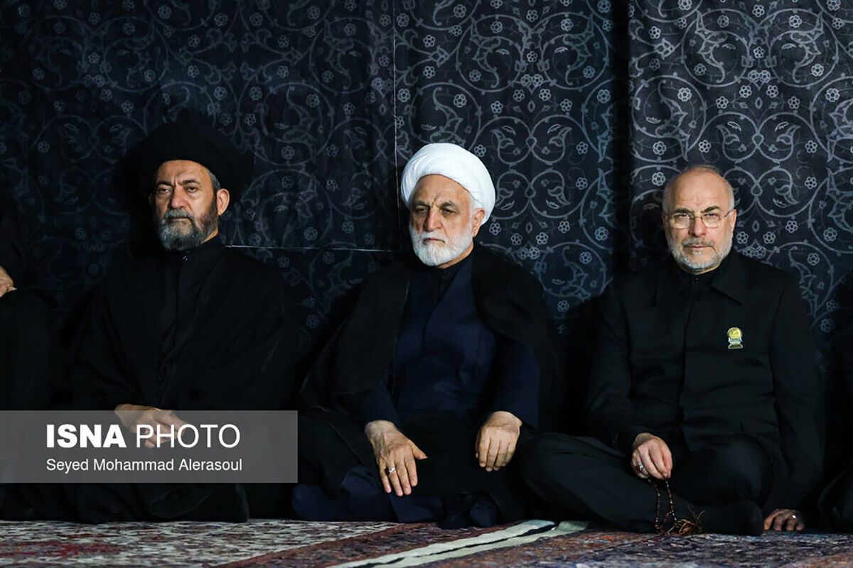 حضور قالیباف و محسنی اژه‌ای در مراسم خطبه‌خوانی شب شهادت امام رضا(ع)+ عکس
