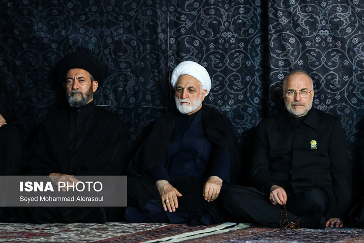 حضور قالیباف و محسنی اژه‌ای در مراسم خطبه‌خوانی شب شهادت امام رضا (ع)+ عکس