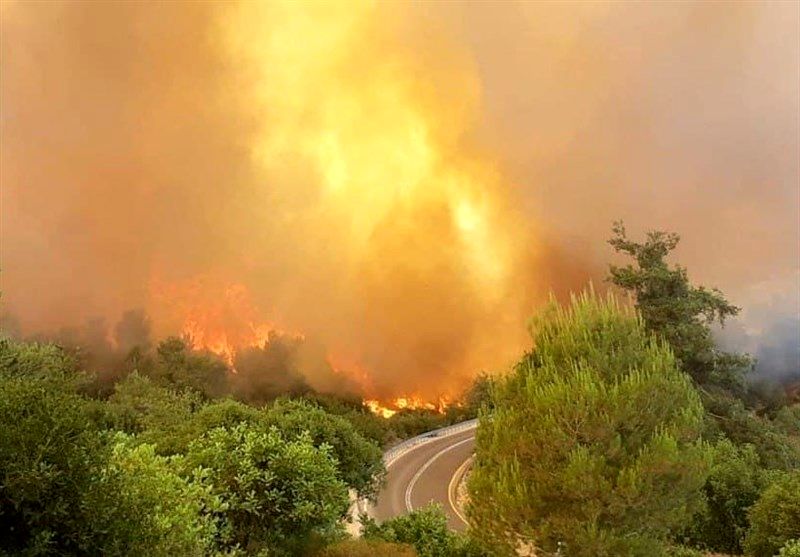 آتش سوزی گسترده در اراضی اشغالی