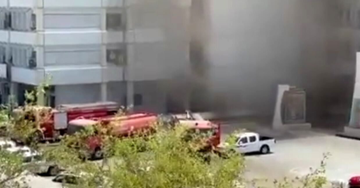 آتش سوزی گسترده در ساختمان وزارت بهداشت