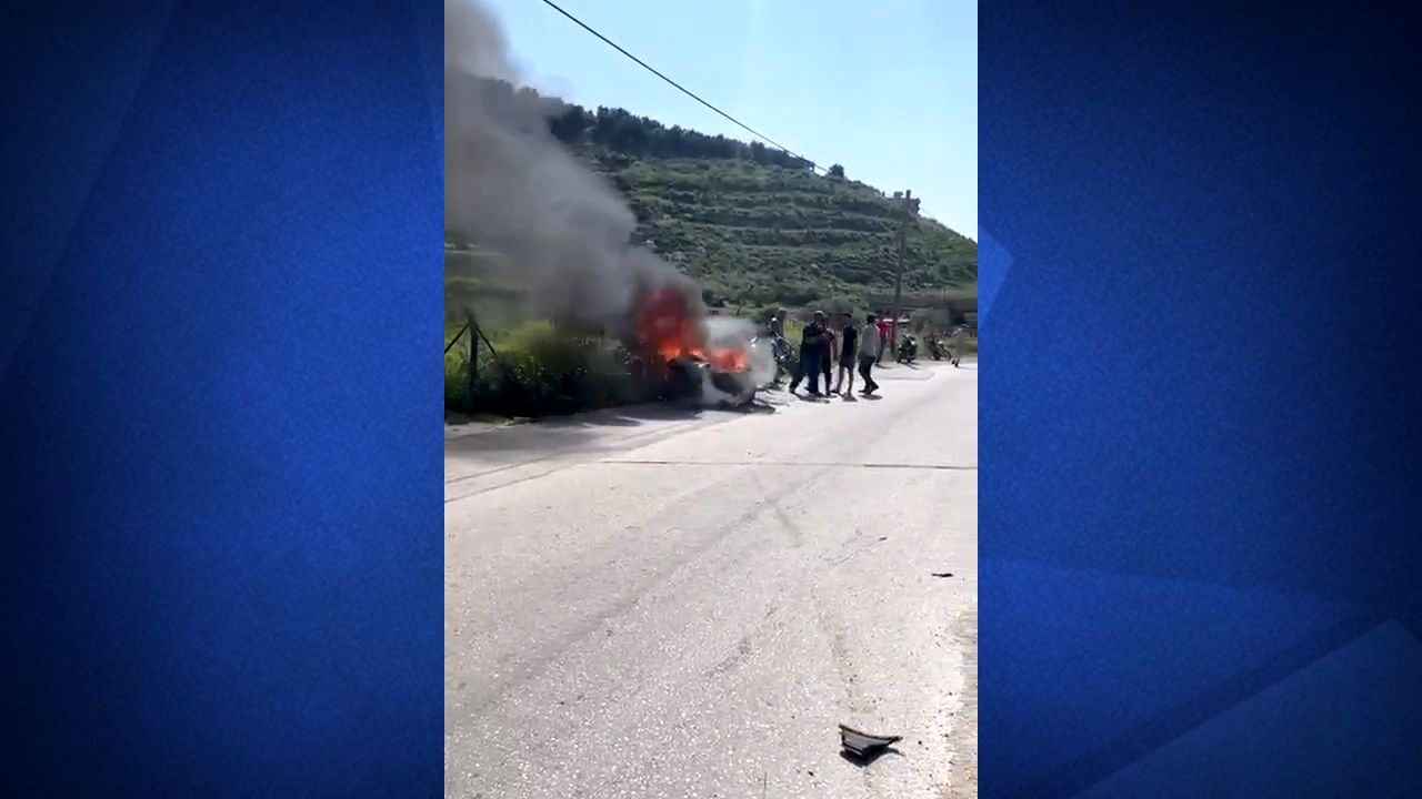  حمله پهپادی اسرائیل به خودروی غیرنظامی در لبنان + فیلم 