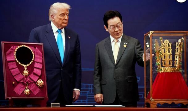 ترامپ «تاج طلایی» گرفت / اعطای بالاترین نشان کره جنوبی به رئیس جمهور آمریکا