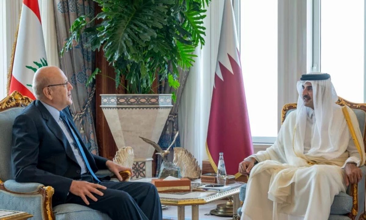 امیر قطر با نخست وزیر لبنان دیدار کرد
