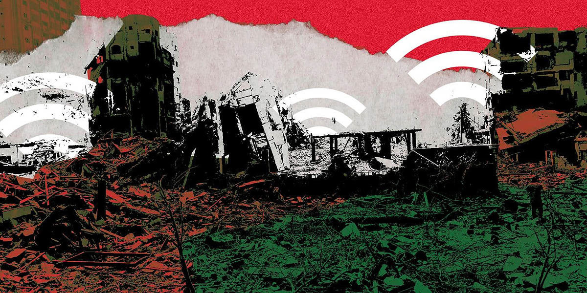 قطع کامل ارتباطات اینترنتی و مخابراتی در داخل باریکه غزه