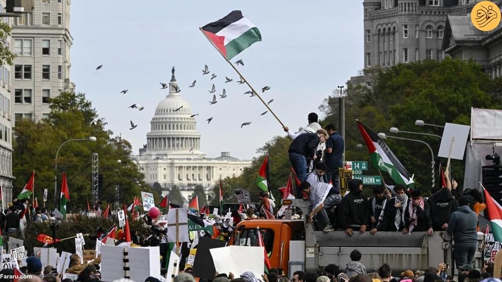 ادامه اعتراضات جهانی به جنایات اسرائیل / تظاهرات حامیان فلسطین در واشنگتن