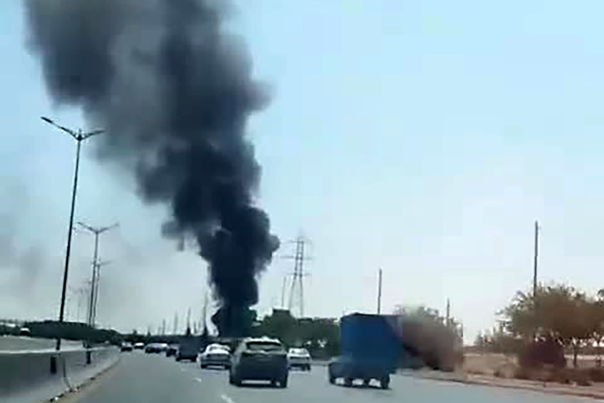 مشاهده دود در اتوبان آزادگان و غفاری تهران + فیلم