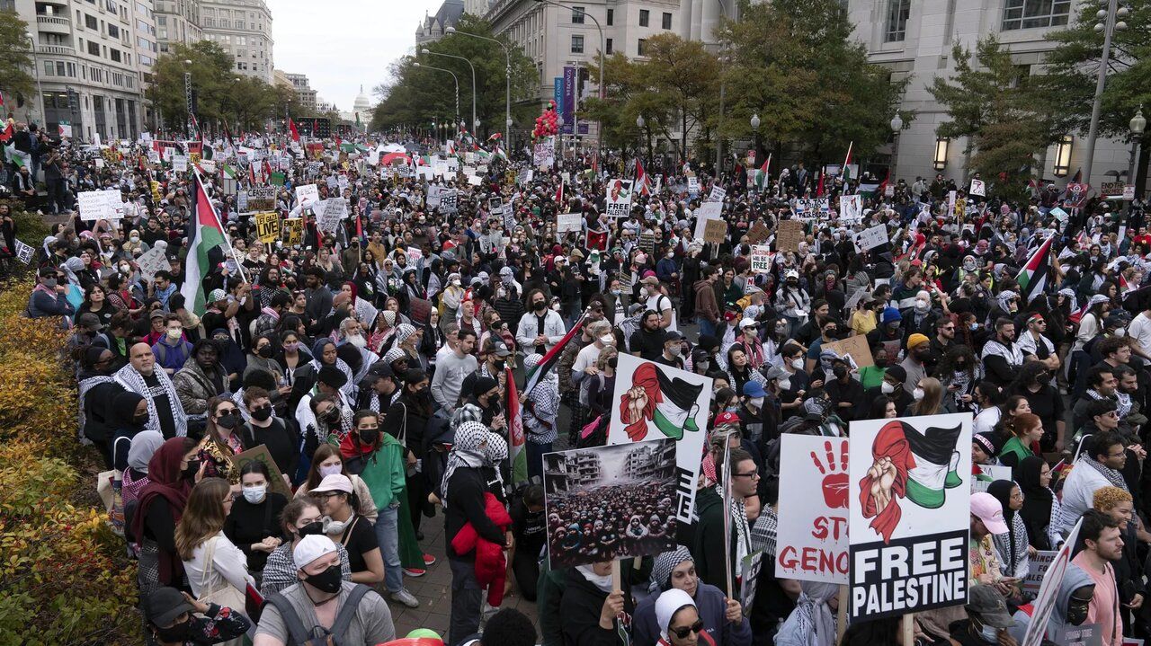 تظاهرات گسترده حامیان غزه در دو شهر آمریکا + فیلم