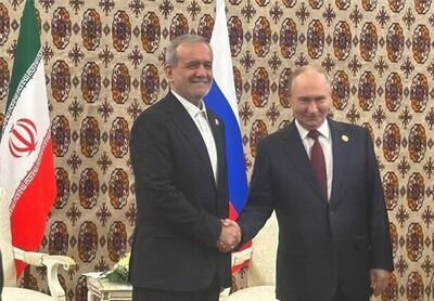 لحظه دیدار پزشکیان و پوتین در بیشکک +فیلم