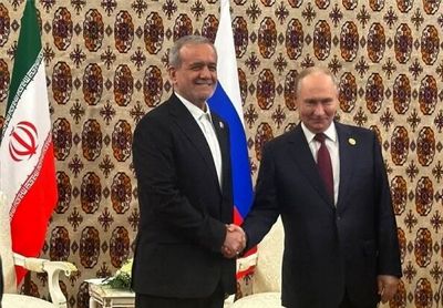 لحظه دیدار پزشکیان و پوتین در بیشکک +فیلم