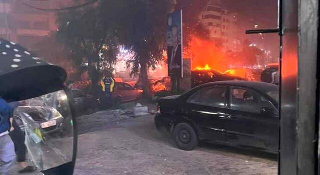 حمله اسرائیل به دفتر حماس در لبنان + فیلم
