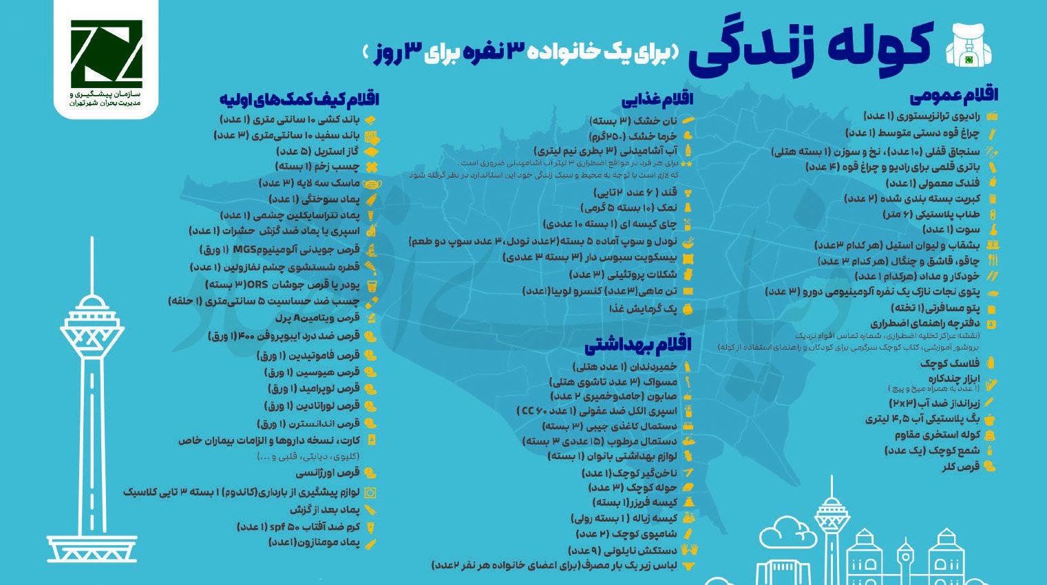«کوله‌زندگی» برای روز بحران