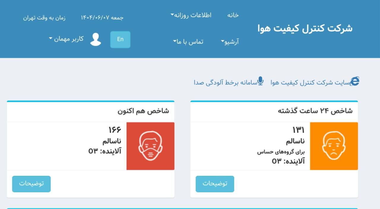 آلودگی «ازنی» هوای تهران