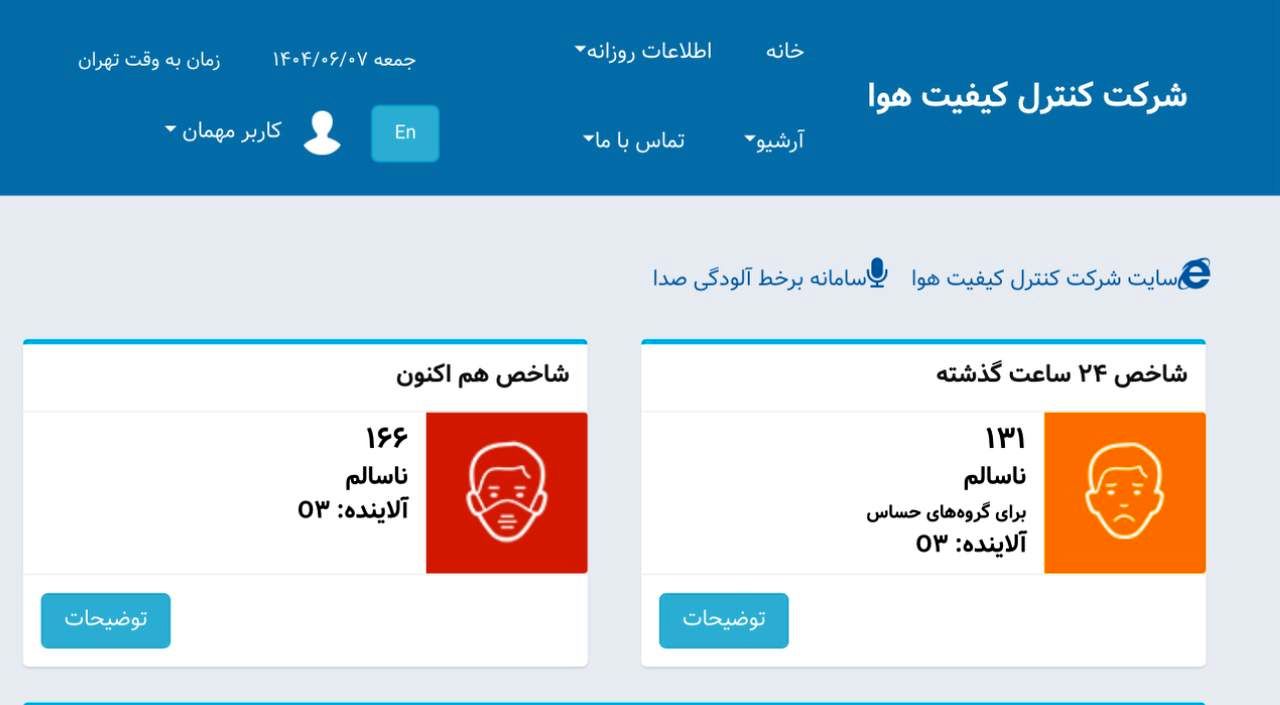 آلودگی «ازنی» هوای تهران