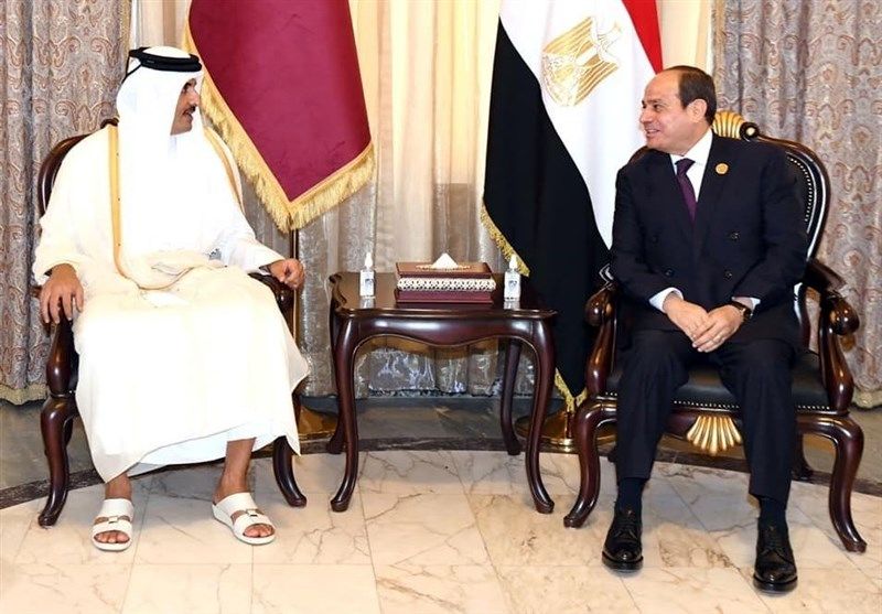 دیدار امیر قطر و رئیس جمهور مصر بعد از ۴ سال 