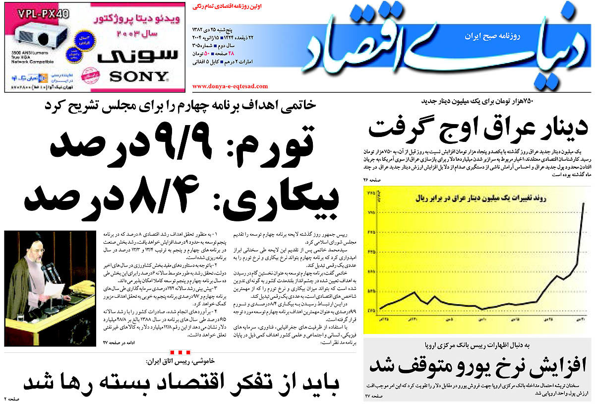  pdf روزنامه دنیای اقتصاد شماره 305