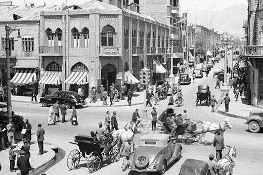 تصویری قدیمی از میدان حسن آباد تهران